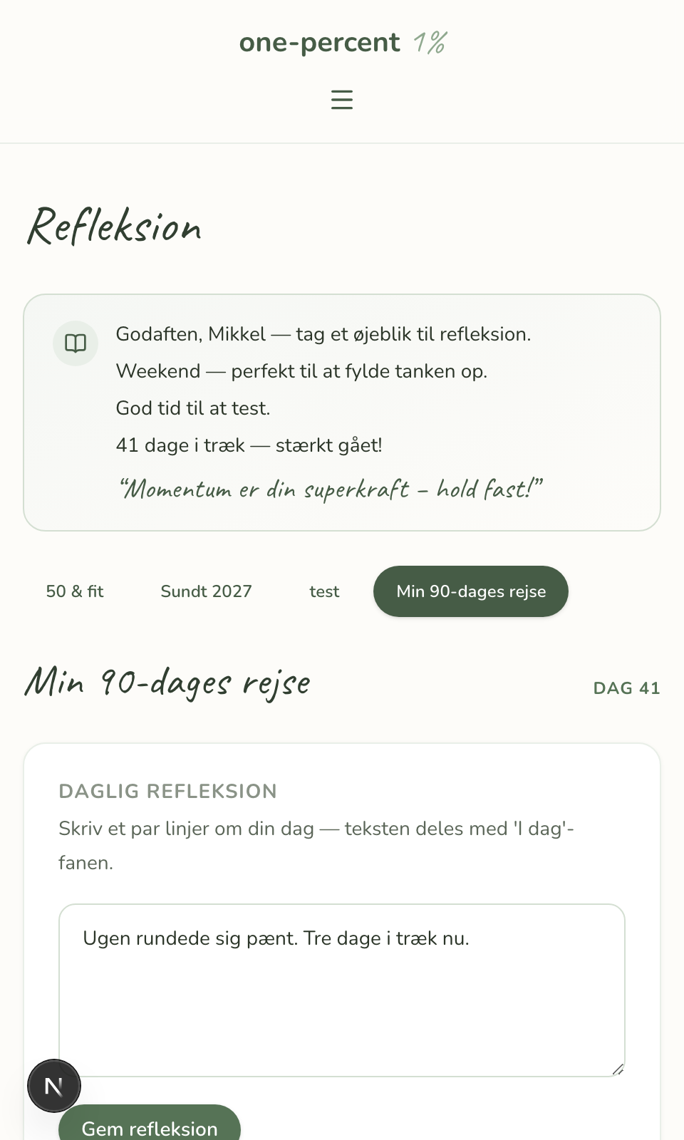 Refleksion screenshot